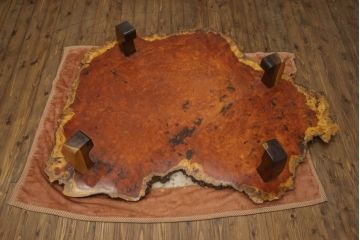 和製ビンテージ　カリン材(花梨材)　迫力ある佇まいが魅力的な座卓(ローテーブル、センターテーブル、ヴィンテージ)(R-070589)