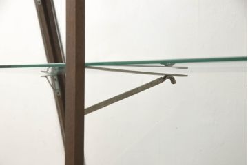 和製アンティーク　大正ロマン　栓材　ノスタルジックな雰囲気の台形ガラスケース(ショーケース、飾り棚、陳列棚、店舗什器)(R-070590)