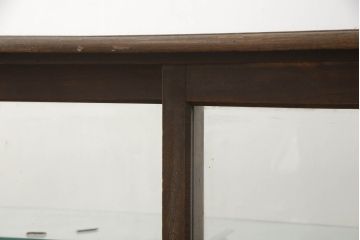 和製アンティーク　大正ロマン　栓材　ノスタルジックな雰囲気の台形ガラスケース(ショーケース、飾り棚、陳列棚、店舗什器)(R-070590)