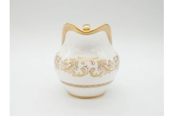 イギリス　AYNSLEY(エインズレイ)　Imperial Gold(インペリアルゴールド)　金の繊細なデザインが上品な雰囲気を醸し出すティーポット&シュガーポット&クリーマー3点セット(ミルクジャー、ミルクポット、ボンボン入れ、洋食器)(R-070629)