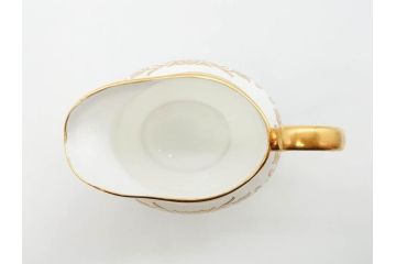 イギリス　AYNSLEY(エインズレイ)　Imperial Gold(インペリアルゴールド)　金の繊細なデザインが上品な雰囲気を醸し出すティーポット&シュガーポット&クリーマー3点セット(ミルクジャー、ミルクポット、ボンボン入れ、洋食器)(R-070629)