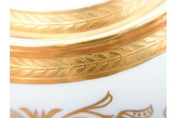 イギリス　AYNSLEY(エインズレイ)　Imperial Gold(インペリアルゴールド)　金の繊細なデザインが上品な雰囲気を醸し出すティーポット&シュガーポット&クリーマー3点セット(ミルクジャー、ミルクポット、ボンボン入れ、洋食器)(R-070629)