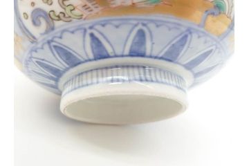 江戸期　古伊万里　金彩　色絵　約12cm　3.8寸　一つ一つ丁寧に絵付けされた豪華な蓋付き茶碗3客セット(獅子、松竹、和食器、三寸八分)(R-070632)