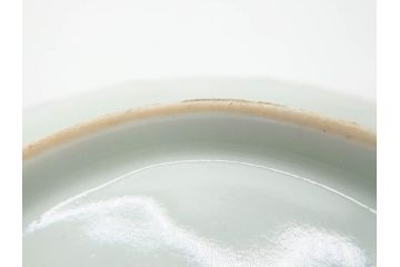 江戸期　古伊万里　染付　約16cm　5.1寸　縁起のいい絵柄が魅力的な中皿5枚セット(寿字、和食器、和皿、五寸一分)(R-070638)