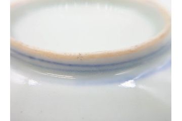 江戸期　古伊万里　染付　約16cm　5.1寸　縁起のいい絵柄が魅力的な中皿5枚セット(寿字、和食器、和皿、五寸一分)(R-070640)