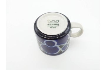 ARABIA FINLAND　saara(サーラ)　大胆に描かれた花模様と深みのある色合いが素敵なカップ&ソーサー4客セット(アラビア、フィンランド、北欧食器、C&S)(R-070642)