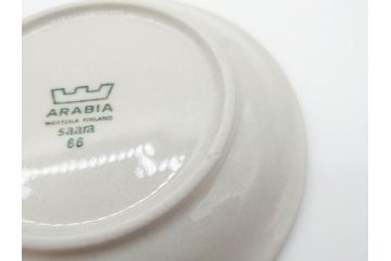 ARABIA FINLAND　saara(サーラ)　大胆に描かれた花模様と深みのある色合いが素敵なカップ&ソーサー4客セット(アラビア、フィンランド、北欧食器、C&S)(R-070642)