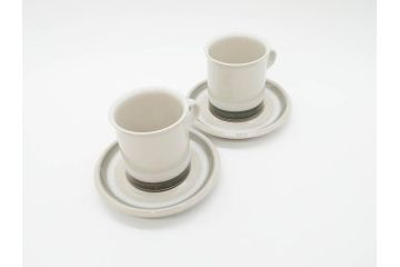 ARABIA FINLAND　salla(サーラ)　優しい色合いが落ち着いた雰囲気を醸し出すカップ&ソーサー2客セット(アラビア、フィンランド、北欧食器、C&S)(R-070643)