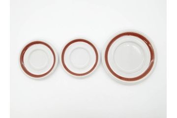 ARABIA FINLAND　Rosmarin(ロスマリン)　Ulla Procope(ウラ・プロコッペ)　温かみのあるブラウン色が魅力のティーカップ・コーヒーカップ&ソーサー3客セット(アラビア、フィンランド、Sモデル、北欧食器、C&S、ローズマリー)(R-070645)
