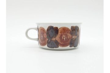 ARABIA FINLAND　Rosmarin(ロスマリン)　Ulla Procope(ウラ・プロコッペ)　温かみのあるブラウン色が魅力のティーカップ・コーヒーカップ&ソーサー3客セット(アラビア、フィンランド、Sモデル、北欧食器、C&S、ローズマリー)(R-070645)