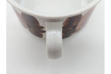 ARABIA FINLAND　Rosmarin(ロスマリン)　Ulla Procope(ウラ・プロコッペ)　温かみのあるブラウン色が魅力のティーカップ・コーヒーカップ&ソーサー3客セット(アラビア、フィンランド、Sモデル、北欧食器、C&S、ローズマリー)(R-070645)