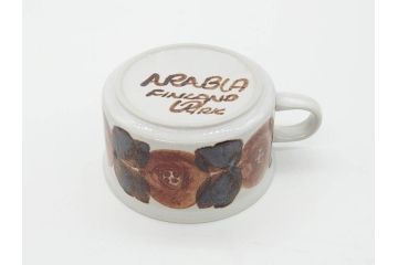 ARABIA FINLAND　Rosmarin(ロスマリン)　Ulla Procope(ウラ・プロコッペ)　温かみのあるブラウン色が魅力のティーカップ・コーヒーカップ&ソーサー3客セット(アラビア、フィンランド、Sモデル、北欧食器、C&S、ローズマリー)(R-070645)