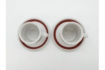 ARABIA FINLAND　Rosmarin(ロスマリン)　Ulla Procope(ウラ・プロコッペ)　温かみのあるブラウン色が魅力のティーカップ・コーヒーカップ&ソーサー3客セット(アラビア、フィンランド、Sモデル、北欧食器、C&S、ローズマリー)(R-070645)