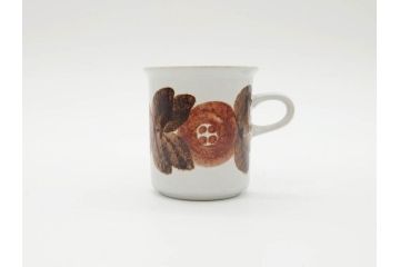 ARABIA FINLAND　Rosmarin(ロスマリン)　Ulla Procope(ウラ・プロコッペ)　温かみのあるブラウン色が魅力のティーカップ・コーヒーカップ&ソーサー3客セット(アラビア、フィンランド、Sモデル、北欧食器、C&S、ローズマリー)(R-070645)