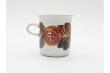 ARABIA FINLAND　Rosmarin(ロスマリン)　Ulla Procope(ウラ・プロコッペ)　温かみのあるブラウン色が魅力のティーカップ・コーヒーカップ&ソーサー3客セット(アラビア、フィンランド、Sモデル、北欧食器、C&S、ローズマリー)(R-070645)