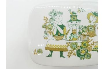 Figgjo(フィッギオ)　Market(マーケット)　可愛らしいデザインが食卓のアクセントになるカップ&ソーサー2客・プレート2枚・バターケースセット(C&S、皿、北欧食器、Turi design)(R-070646)