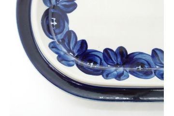 ARABIA FINLAND　Anemone(アネモネ)　Ulla Procope(ウラ・プロコッペ)　濃淡の色使いが美しいオーバルプレート(アラビア、フィンランド、Sモデル、北欧食器、大皿)(R-070650)