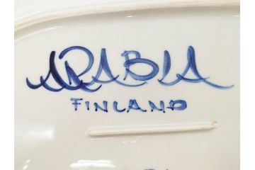 ARABIA FINLAND　Anemone(アネモネ)　Ulla Procope(ウラ・プロコッペ)　濃淡の色使いが美しいオーバルプレート(アラビア、フィンランド、Sモデル、北欧食器、大皿)(R-070650)
