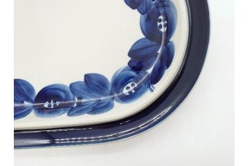ARABIA FINLAND　Anemone(アネモネ)　Ulla Procope(ウラ・プロコッペ)　濃淡の色使いが美しいオーバルプレート(アラビア、フィンランド、Sモデル、北欧食器、大皿)(R-070651)