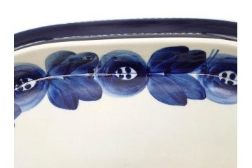 ARABIA FINLAND　Anemone(アネモネ)　Ulla Procope(ウラ・プロコッペ)　濃淡の色使いが美しいオーバルプレート(アラビア、フィンランド、Sモデル、北欧食器、大皿)(R-070651)