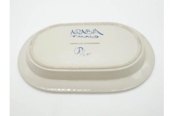 ARABIA FINLAND　Anemone(アネモネ)　Ulla Procope(ウラ・プロコッペ)　濃淡の色使いが美しいオーバルプレート(アラビア、フィンランド、Sモデル、北欧食器、大皿)(R-070651)