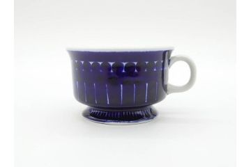 ARABIA FINLAND　Valencia (バレンシア)　Ulla Procope(ウラ・プロコッペ)　美しい青色が上品な雰囲気を高めるカップ&ソーサー6客セット(アラビア、フィンランド、北欧食器、C&S)(R-070652)