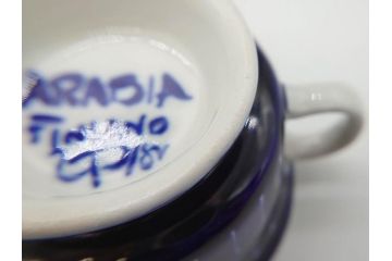 ARABIA FINLAND　Valencia (バレンシア)　Ulla Procope(ウラ・プロコッペ)　美しい青色が上品な雰囲気を高めるカップ&ソーサー6客セット(アラビア、フィンランド、北欧食器、C&S)(R-070652)
