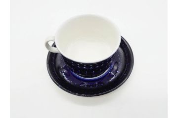 ARABIA FINLAND　Valencia (バレンシア)　Ulla Procope(ウラ・プロコッペ)　美しい青色が上品な雰囲気を高めるカップ&ソーサー6客セット(アラビア、フィンランド、北欧食器、C&S)(R-070652)