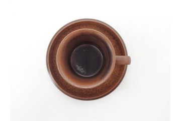 ARABIA FINLAND　Ruska(ルスカ)　Ulla Procope(ウラ・プロコッペ)　一つ一つ違う模様が魅力的で温かみのあるコーヒーカップ&ソーサー4客セット(アラビア、フィンランド、Sモデル、北欧食器、C&S)(R-070653)