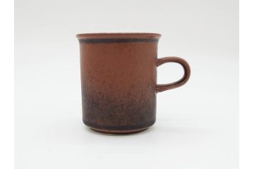 ARABIA FINLAND　Ruska(ルスカ)　Ulla Procope(ウラ・プロコッペ)　一つ一つ違う模様が魅力的で温かみのあるコーヒーカップ&ソーサー4客セット(アラビア、フィンランド、Sモデル、北欧食器、C&S)(R-070653)