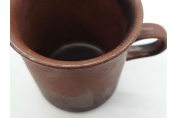 ARABIA FINLAND　Ruska(ルスカ)　Ulla Procope(ウラ・プロコッペ)　一つ一つ違う模様が魅力的で温かみのあるコーヒーカップ&ソーサー4客セット(アラビア、フィンランド、Sモデル、北欧食器、C&S)(R-070653)