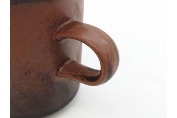 ARABIA FINLAND　Ruska(ルスカ)　Ulla Procope(ウラ・プロコッペ)　一つ一つ違う模様が魅力的で温かみのあるコーヒーカップ&ソーサー4客セット(アラビア、フィンランド、Sモデル、北欧食器、C&S)(R-070653)