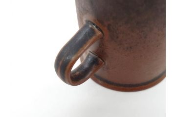 ARABIA FINLAND　Ruska(ルスカ)　Ulla Procope(ウラ・プロコッペ)　一つ一つ違う模様が魅力的で温かみのあるコーヒーカップ&ソーサー4客セット(アラビア、フィンランド、Sモデル、北欧食器、C&S)(R-070653)