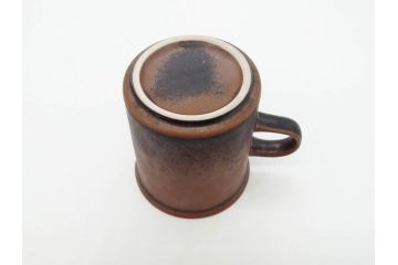 ARABIA FINLAND　Ruska(ルスカ)　Ulla Procope(ウラ・プロコッペ)　一つ一つ違う模様が魅力的で温かみのあるコーヒーカップ&ソーサー4客セット(アラビア、フィンランド、Sモデル、北欧食器、C&S)(R-070653)