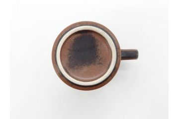 ARABIA FINLAND　Ruska(ルスカ)　Ulla Procope(ウラ・プロコッペ)　一つ一つ違う模様が魅力的で温かみのあるコーヒーカップ&ソーサー4客セット(アラビア、フィンランド、Sモデル、北欧食器、C&S)(R-070653)