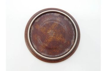 ARABIA FINLAND　Ruska(ルスカ)　Ulla Procope(ウラ・プロコッペ)　一つ一つ違う模様が魅力的で温かみのあるコーヒーカップ&ソーサー4客セット(アラビア、フィンランド、Sモデル、北欧食器、C&S)(R-070653)