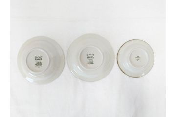 ARABIA FINLAND　Karelia(カレリア)　シンプルかつ存在感のある佇まいが魅力的なカップ&ソーサー2客・プレート5枚セット(アラビア、フィンランド、C&S、スーププレート、スープ皿、北欧食器)(R-070654)