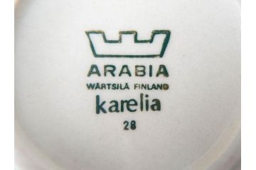 ARABIA FINLAND　Karelia(カレリア)　シンプルかつ存在感のある佇まいが魅力的なカップ&ソーサー2客・プレート5枚セット(アラビア、フィンランド、C&S、スーププレート、スープ皿、北欧食器)(R-070654)