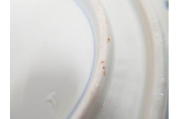 上手物　明治期　伊万里　角冨(角富)　金彩　染付　約25cm　8.2寸　色絵で描かれた山水図が美しい六角皿(深皿、変形皿、和皿、和食器、八寸二分)(R-070655)