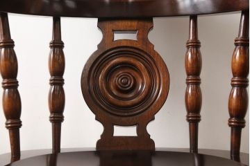 中古　美品　激レア　特注品　松本民芸家具　桜　漆の艶が美しい大キャプテンチェア(回転チェア、回転いす、イス、アームチェア、ウインザーチェア、ウィンザーチェア、板座チェア)(R-070700)