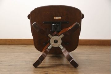 中古　美品　激レア　特注品　松本民芸家具　桜　漆の艶が美しい大キャプテンチェア(回転チェア、回転いす、イス、アームチェア、ウインザーチェア、ウィンザーチェア、板座チェア)(R-070700)