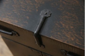 アジアンビンテージ　李朝　八角　深みのある色合いとユニークなデザインが魅力的な収納箱(木箱、小物収納、収納棚、戸棚、サイドテーブル、ヴィンテージ)(R-070703)