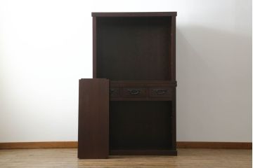 中古　上質な和の空間を演出する二段重ね水屋箪笥(食器棚、茶タンス、キャビネット、収納棚、戸棚)(R-070704)