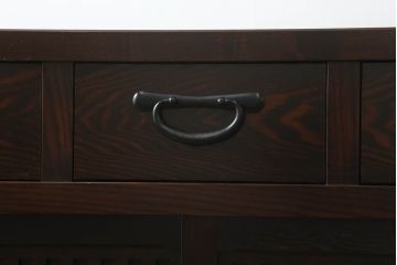 中古　上質な和の空間を演出する二段重ね水屋箪笥(食器棚、茶タンス、キャビネット、収納棚、戸棚)(R-070704)