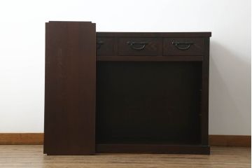 中古　上質な和の空間を演出する水屋箪笥サイドボード(サイドキャビネット、収納棚、戸棚、食器棚、茶箪笥)(R-070706)