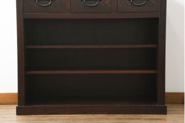 中古　上質な和の空間を演出する水屋箪笥サイドボード(サイドキャビネット、収納棚、戸棚、食器棚、茶箪笥)(R-070706)