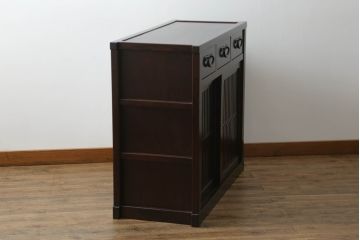 中古　上質な和の空間を演出する水屋箪笥サイドボード(サイドキャビネット、収納棚、戸棚、食器棚、茶箪笥)(R-070706)