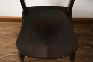 和製ビンテージ　松本民芸家具　#49型A　背もたれの美しいデザインが印象的なワイコムチェア(板座チェア、ダイニングチェア、椅子、イス、ヴィンテージ)(定価約11万円)(R-070707)