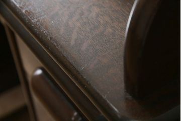 アンティーク家具　ナラ材　大正ロマン香るシックな佇まいのロールトップデスク(両袖机、ワークデスク、在宅用、在宅ワーク)(R-070709)