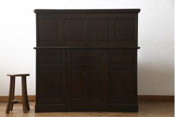アンティーク家具　ナラ材　大正ロマン香るシックな佇まいのロールトップデスク(両袖机、ワークデスク、在宅用、在宅ワーク)(R-070709)